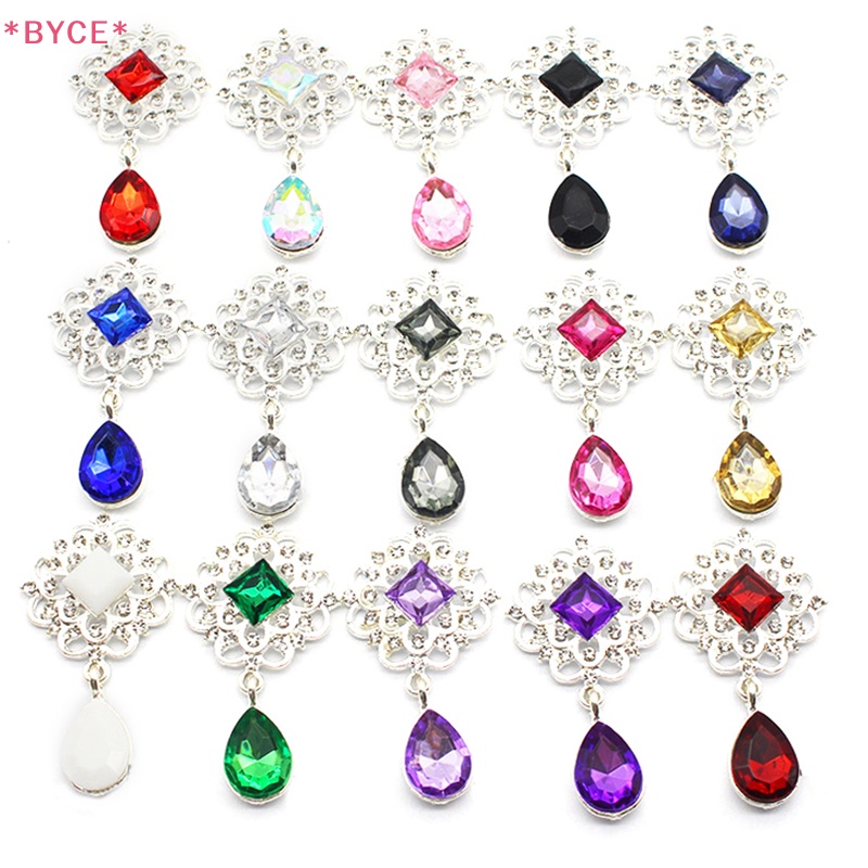 Nút Hợp Kim Acrylic 25 * 45MM Đính Đá Trang Trí Hộp Quà Đám Cưới