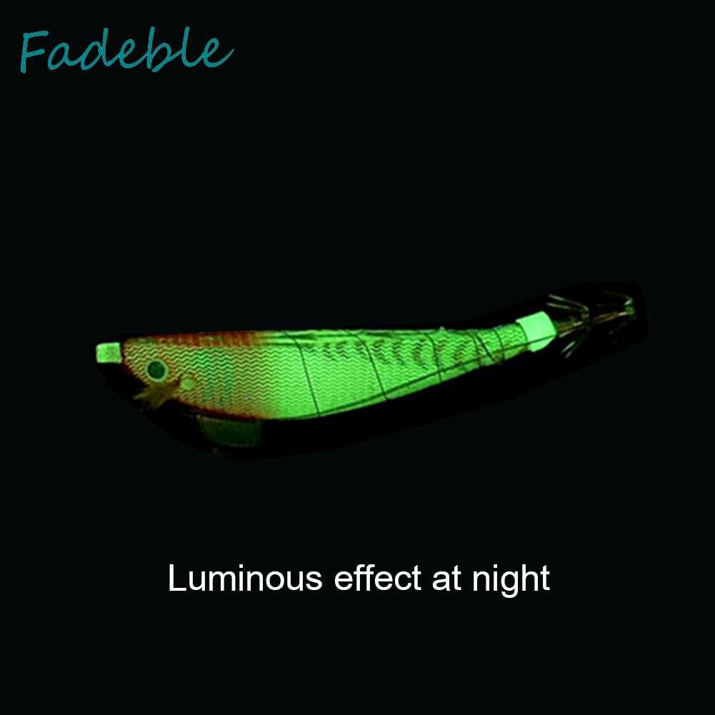 Mồi Câu Cá Giả Hình Tôm Bằng Gỗ Phát Quang Kích Thước 100mm 12g