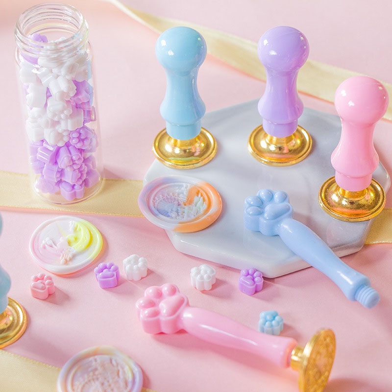 Niêm phong sáp Cat Claw Firepaint niêm phong xử lý pad kim loại trộn thanh công cụ phụ kiện trái tim thiếu nữ scrapbook phong bì thiết lập