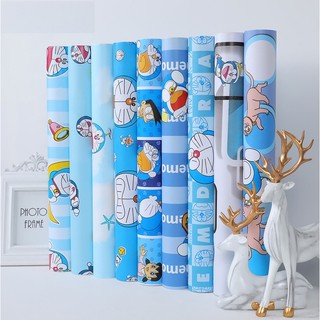 Bộ sưu tập 10m dài decal giấy dán tường các mẫu đô rê mon khổ 45cm có keo sẵn