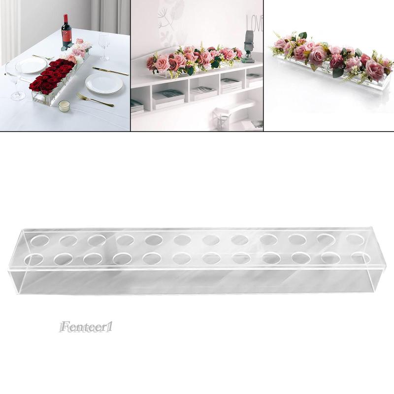 [Fenteer1] Bình Hoa Acrylic Trong Suốt Hình Chữ Nhật Để Bàn Quầy Bartop