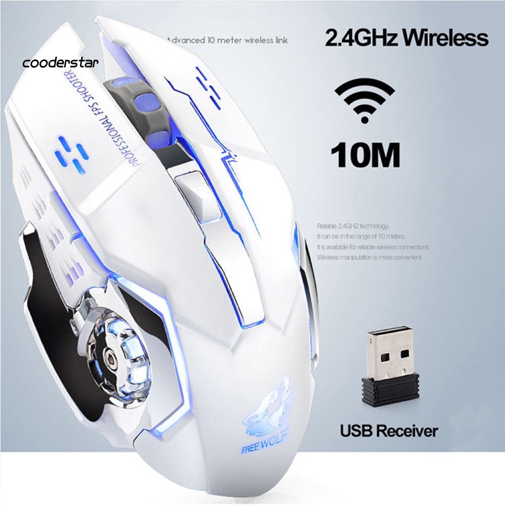 Chuột Không Dây Chơi Game Có Đèn Led Có Thể Sạc Lại Tiện Dụng