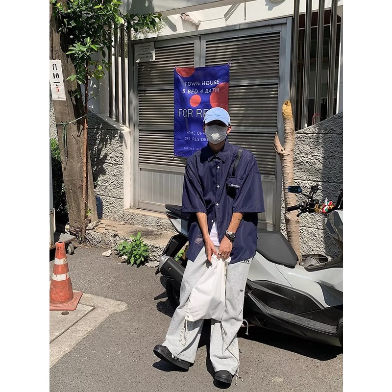 Áo Sơ Mi Tay Ngắn Dáng Rộng Thời Trang Mùa Hè Hàng Mới 2023 Dành Cho Bạn Nam