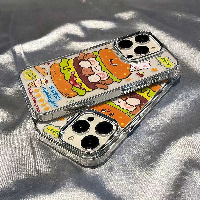 ✅Ốp Điện Thoại Dẻo Họa Tiết Bánh Quy / Burger / Thỏ Dễ Thương Chống Sốc Cho Iphone128Pl 11 7 1314Pro