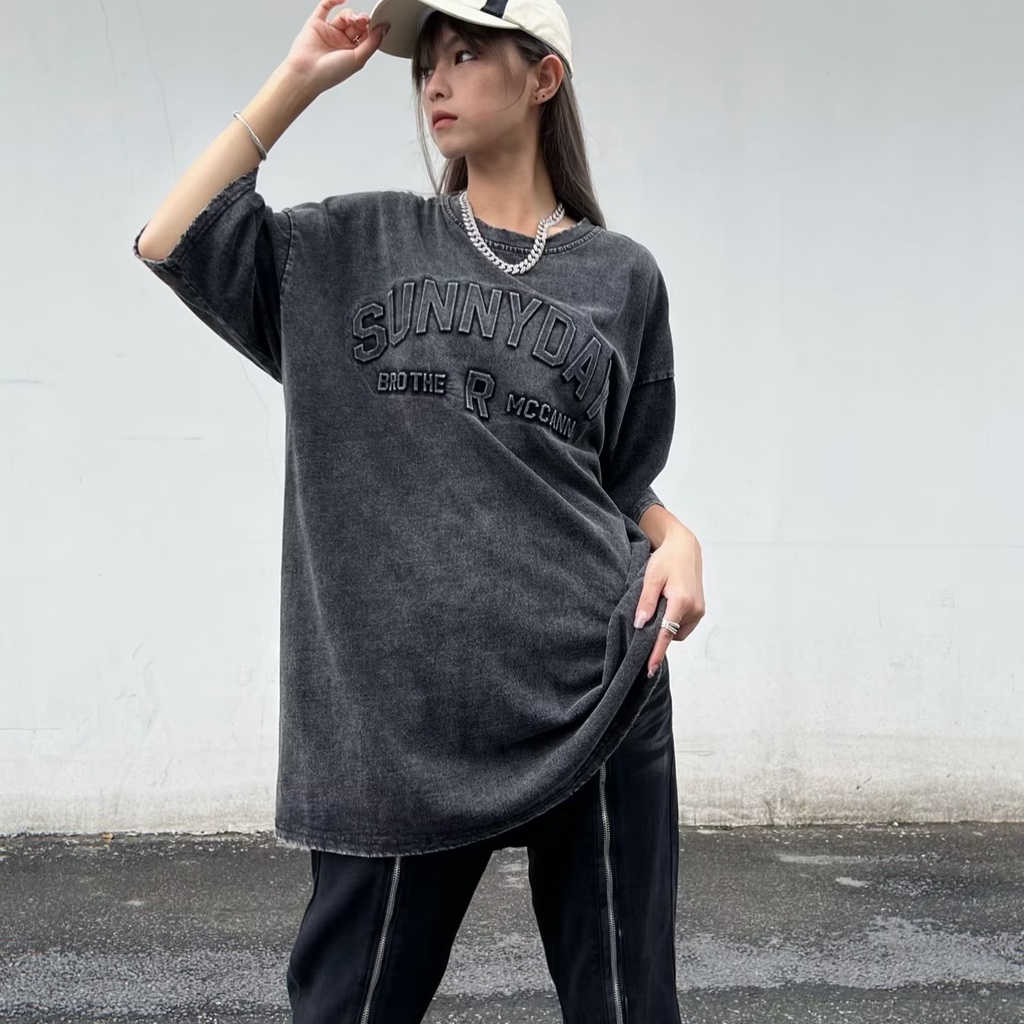 Áo Thun Tay Ngắn In Nổi Họa Tiết Phong Cách Đường Phố Mỹ Mùa Hè Cho Nam