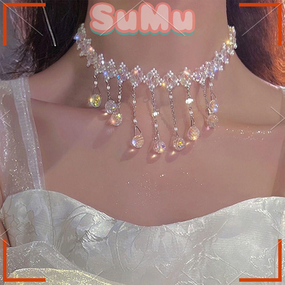 Dây Chuyền Choker Phối Tua Rua Dài Thời Trang Dành Cho Nữ