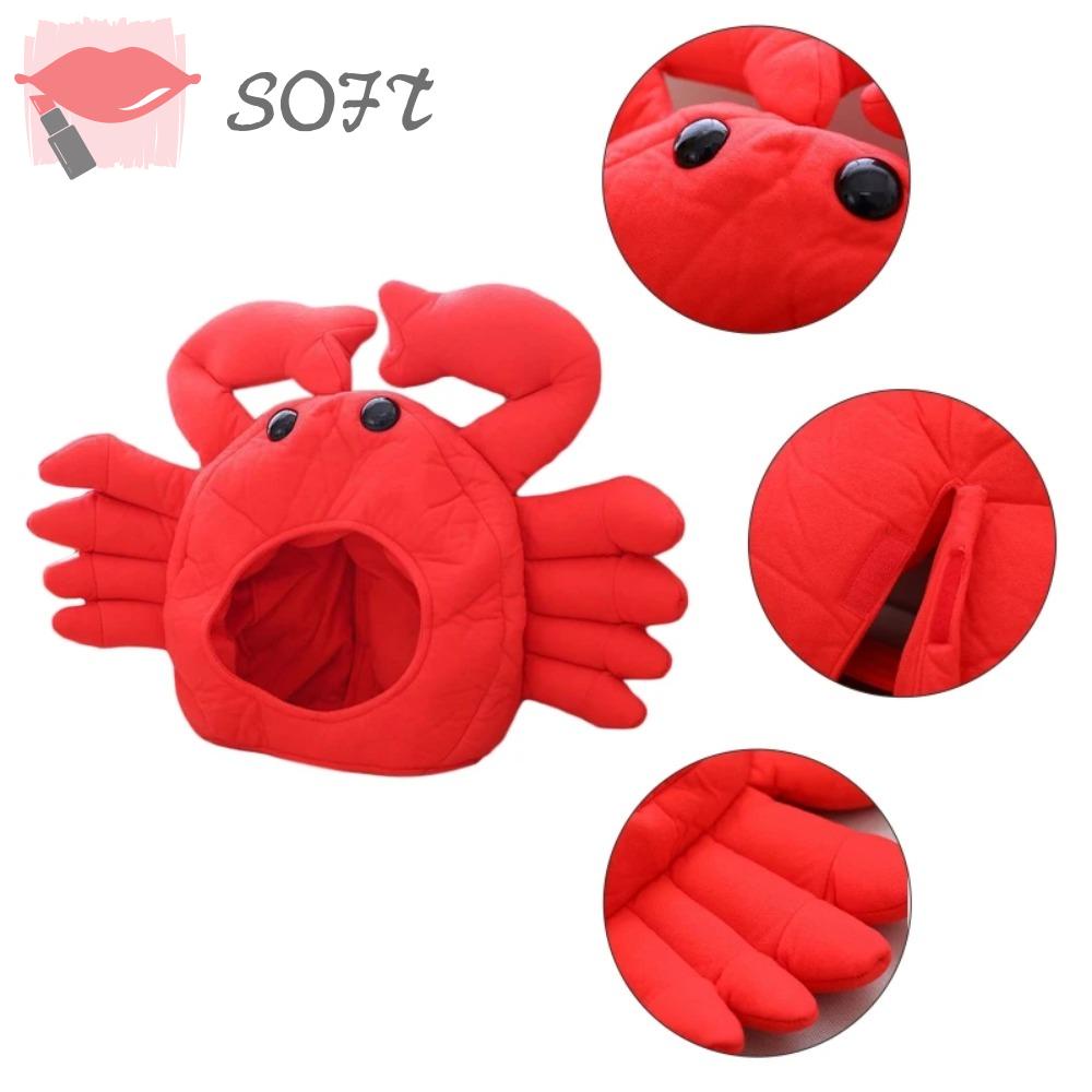 Mũ Trùm Đầu Hóa Trang Halloween SOFTNESS Hình Con Cua Dễ Thương
