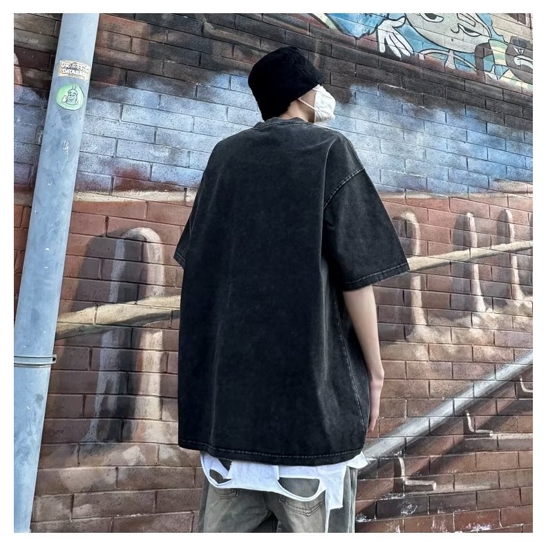 Áo Thun Cotton Tay Ngắn Cổ Tròn Dáng Rộng In Họa Tiết Độc Đáo Thời Trang Mùa Hè Cho Nam