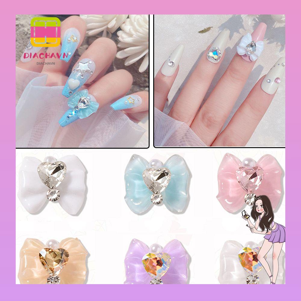 Bộ 10 Hình Dán Trang Trí Móng Tay Xinh Xắn|Nơ Thắt Thủ Công Xinh Xắn Dễ Thương|Phụ Kiện Làm Móng Nghệ Thuật