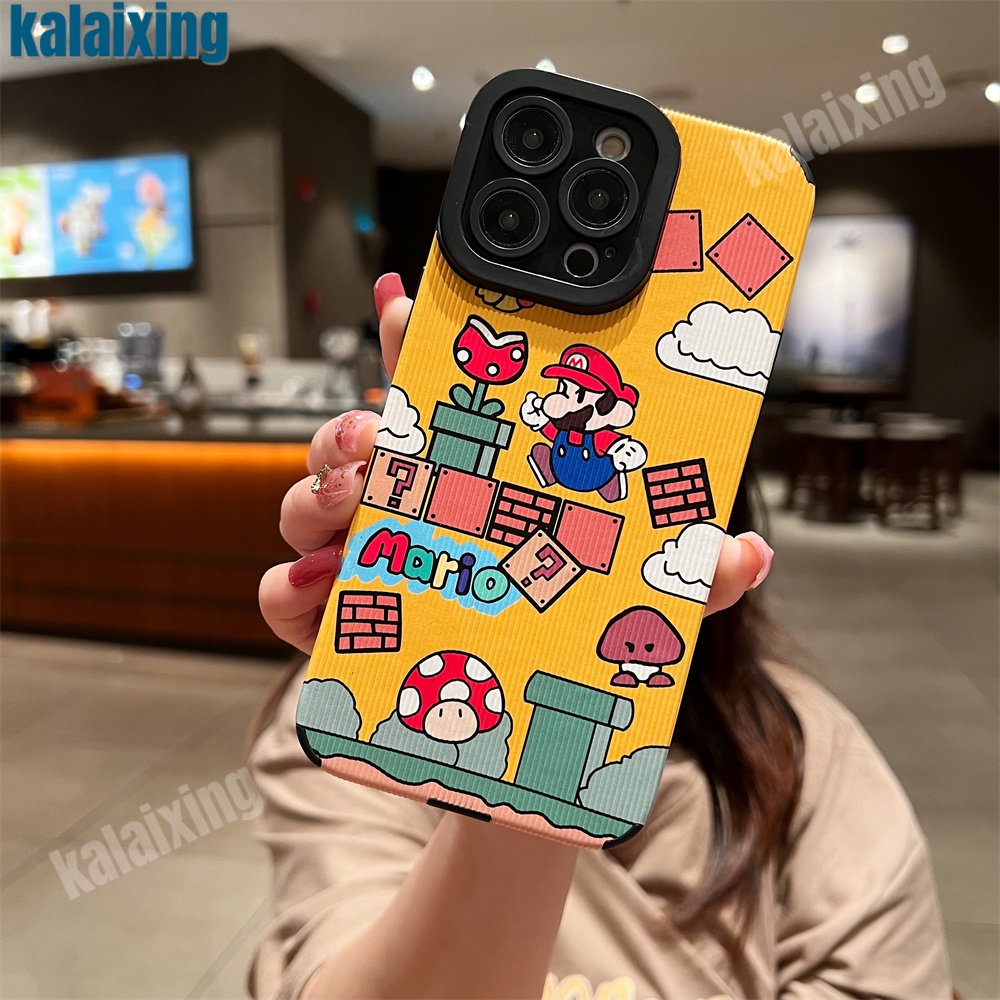 Ốp Điện Thoại Da Mềm Hình Super Mario Cho iPhone 11 12 13 14 Pro Max 14 Plus Xs Max X XR 7 8 Plus