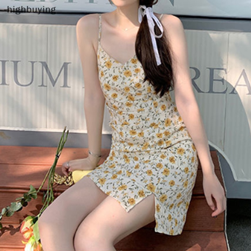 Đầm Hai Dây Dáng Ôm In Hoa y2k Thời Trang Quyến Rũ Cho Nữ