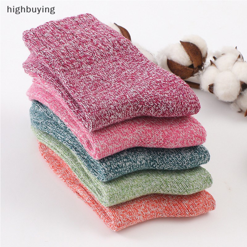 1 Đôi Tất Chân Giữ Ấm Màu Sắc Đơn Giản Cho Nữ