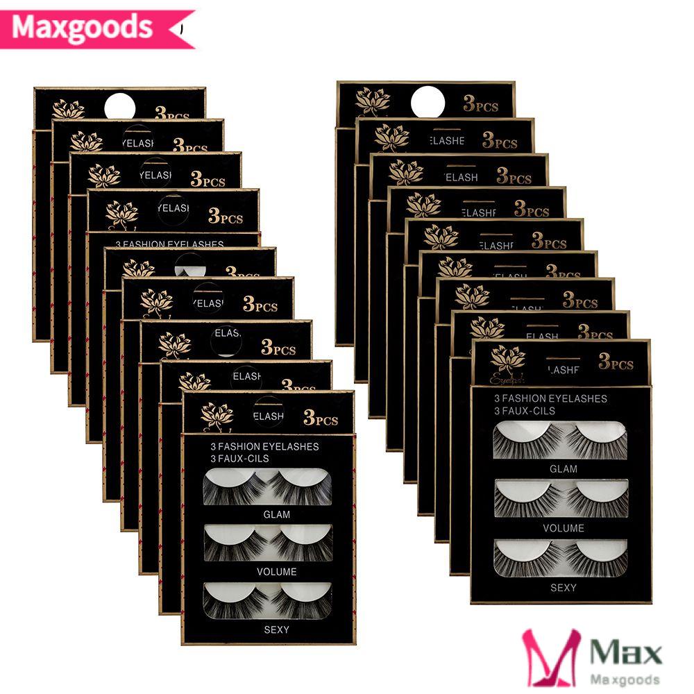 Set 3 Cặp Lông Mi Giả MAXG SKONHED Bằng Sợi Tơ 3D Thời Trang Dành Cho Nữ