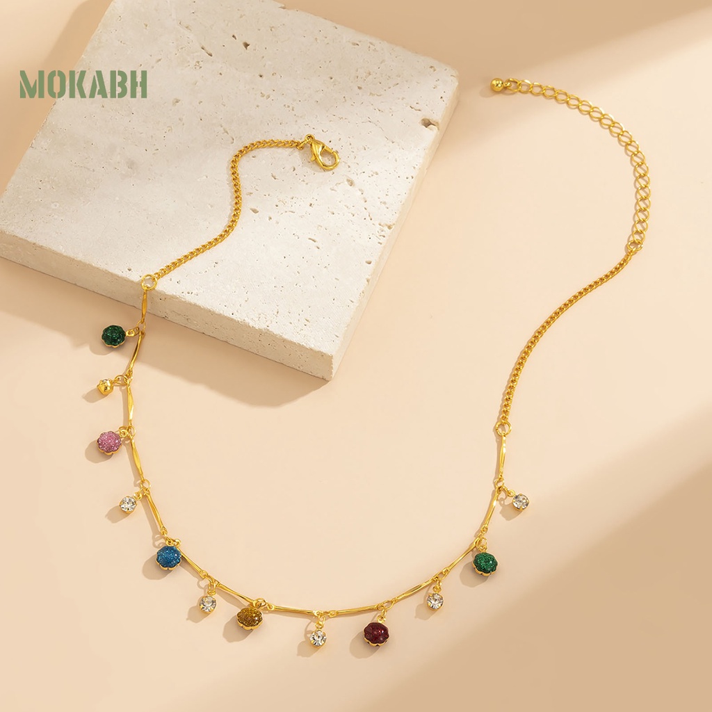 [Mok Abh] Vòng cổ Họa Tiết Hình Học Có Tua Rua Theo Phong Cách Bohemian