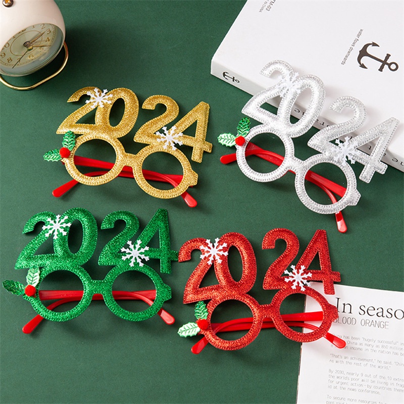 Gọng kính phong cách giáng sinh kiểu dáng dễ thương 2024 Happy New Year Glasses