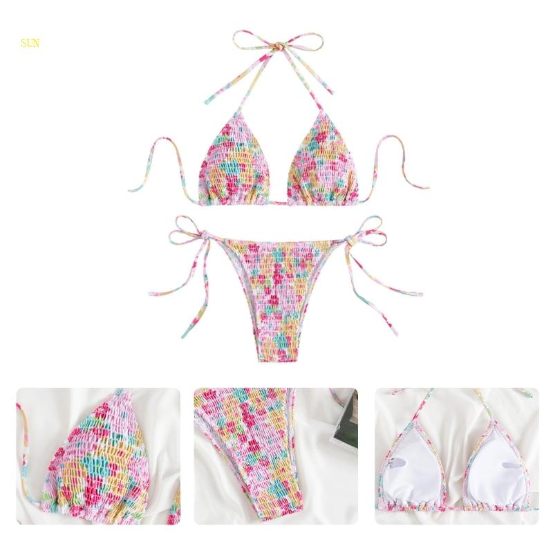Bộ Đồ Bơi Bikini Hai Mảnh Mềm Cắt Xẻ Cao Gợi Cảm Cho Nữ