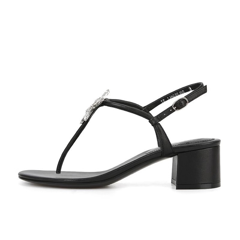 Duoya Dép Xỏ Ngón Đính Kim Cương Giả Dạng Lật Cao Gót Đơn Giản Dễ Phối Đồ @ - [Hàng Có Sẵn] [Hàng Có Sẵn]