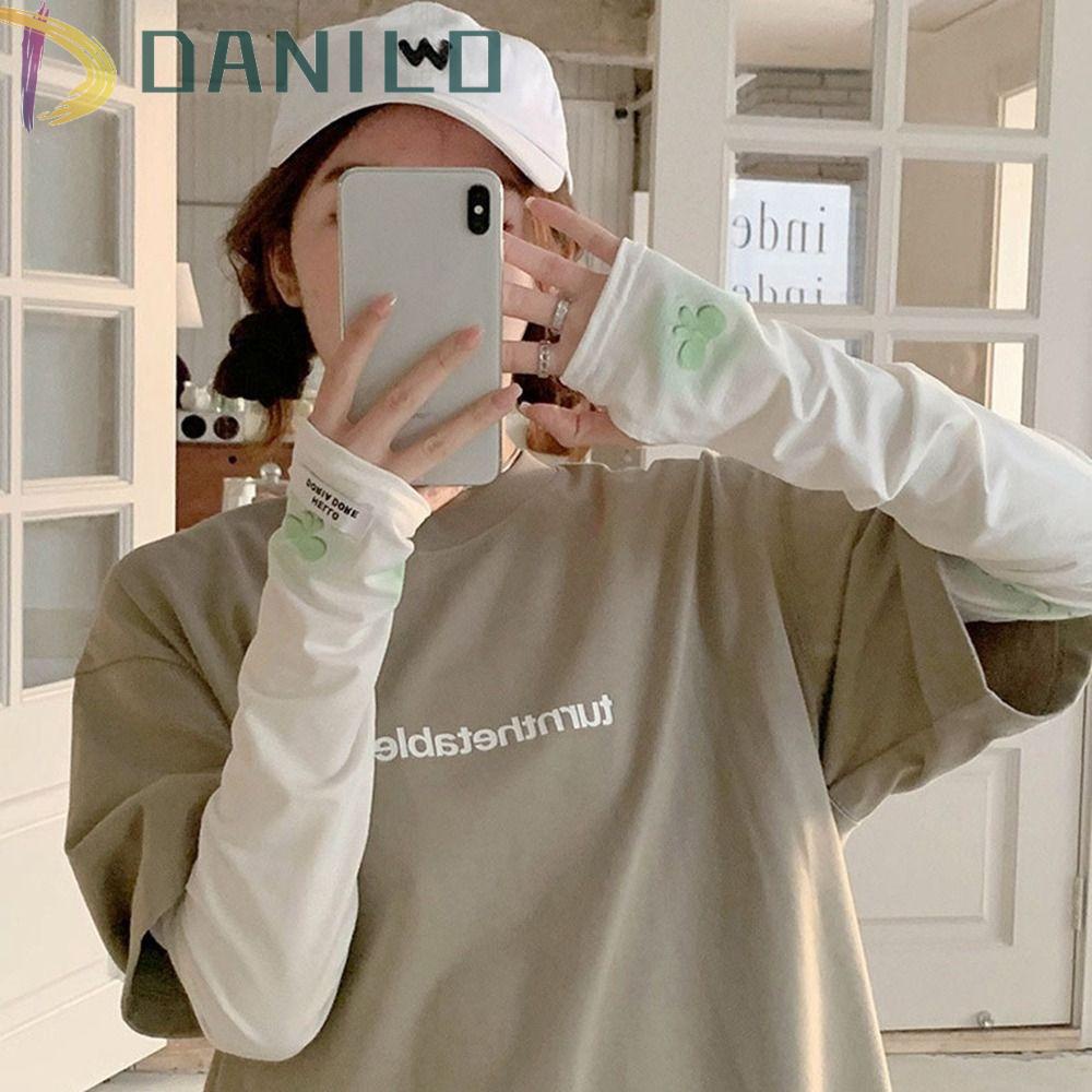 Ống Tay Áo Thoáng Khí Chống Tia UV In Họa Tiết Hoa Dành Cho Nữ