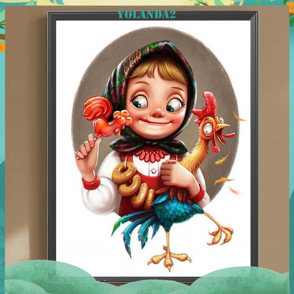 Tranh Đính Đá Kim Cương Toàn Bộ 5D DIY Hình Vẽ Cô Gái Trang Trí Nhà Cửa