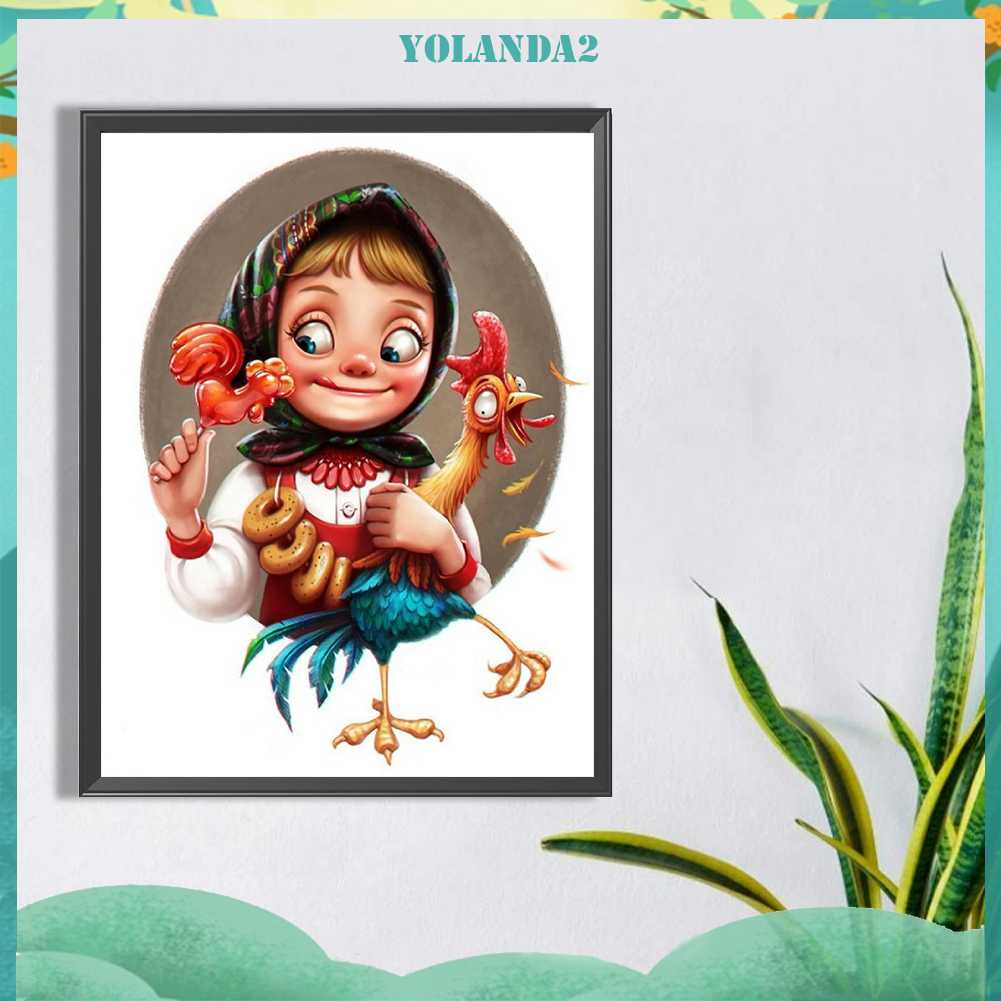 Tranh Đính Đá Kim Cương Toàn Bộ 5D DIY Hình Vẽ Cô Gái Trang Trí Nhà Cửa