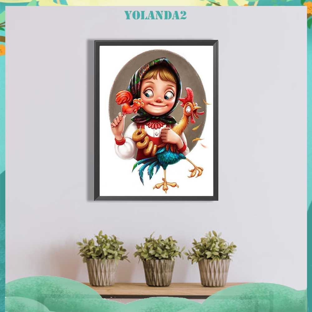 Tranh Đính Đá Kim Cương Toàn Bộ 5D DIY Hình Vẽ Cô Gái Trang Trí Nhà Cửa