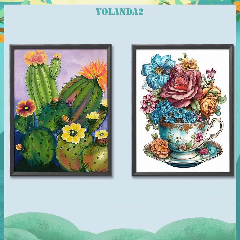 Tranh Đính Đá Kim Cương Toàn Bộ 5D DIY Hình Vẽ Hoa Trang Trí Nhà Cửa