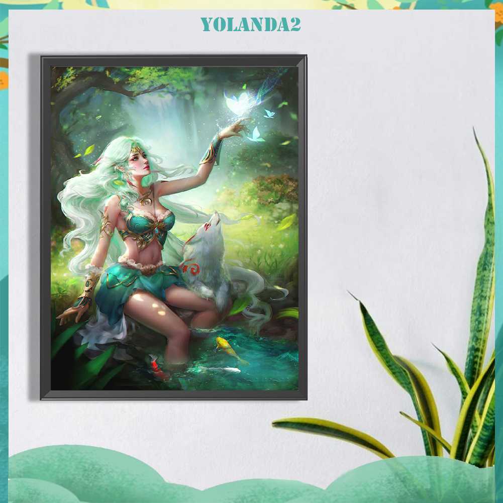 Tranh Đính Đá Kim Cương Toàn Bộ 5D DIY Hình Vẽ Cô Gái Trang Trí Nhà Cửa