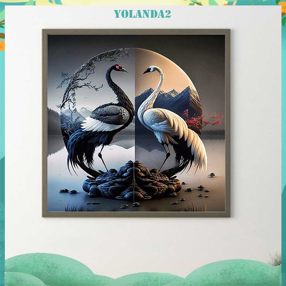 Tranh Đính Đá Kim Cương Toàn Bộ 5D DIY Hình Vẽ Con Sếu