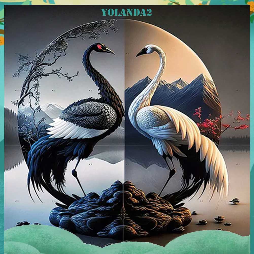 Tranh Đính Đá Kim Cương Toàn Bộ 5D DIY Hình Vẽ Con Sếu