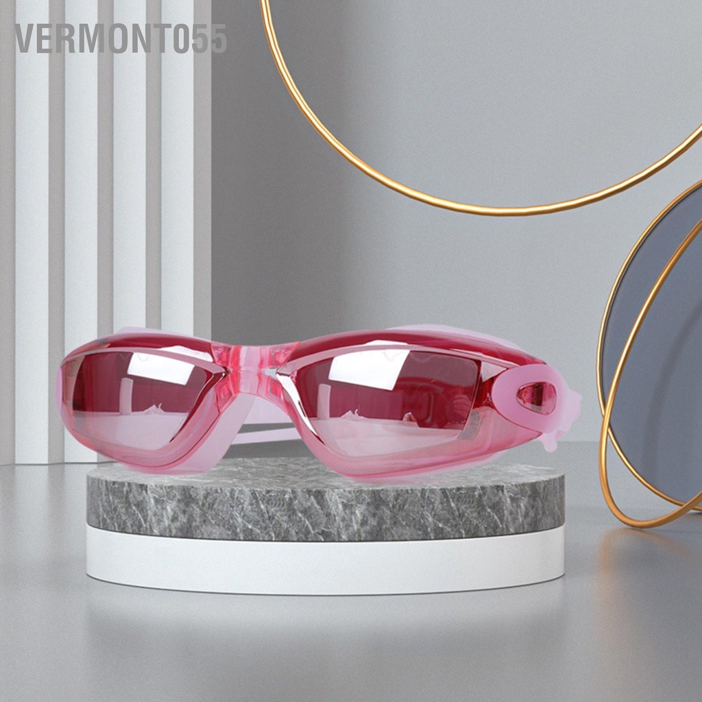 Vermont055 Kính bơi HD Chống sương mù chống nước Khung lớn mạ điện Formen Women