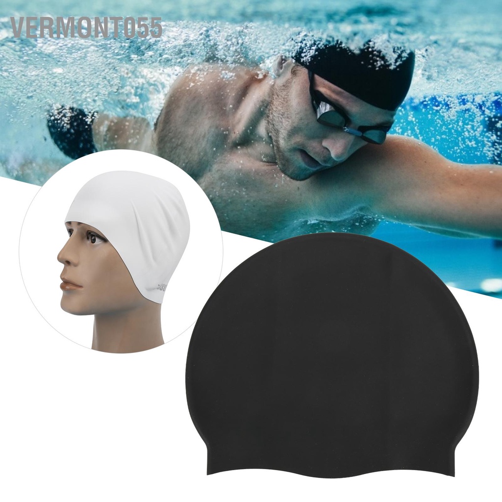 Vermont055 TOSWIM Mũ bơi dành cho người lớn có độ đàn hồi cao bằng silicon không thấm nước Kết cấu chống trượt