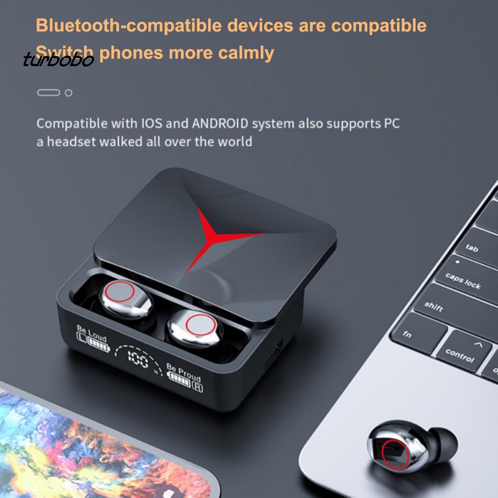 Tai Nghe Thể Thao Không Dây Bluetooth M90 Mini Âm Thanh Trung Thực Cao Màn Hình LED Hiển Thị Điện Tử 5.3