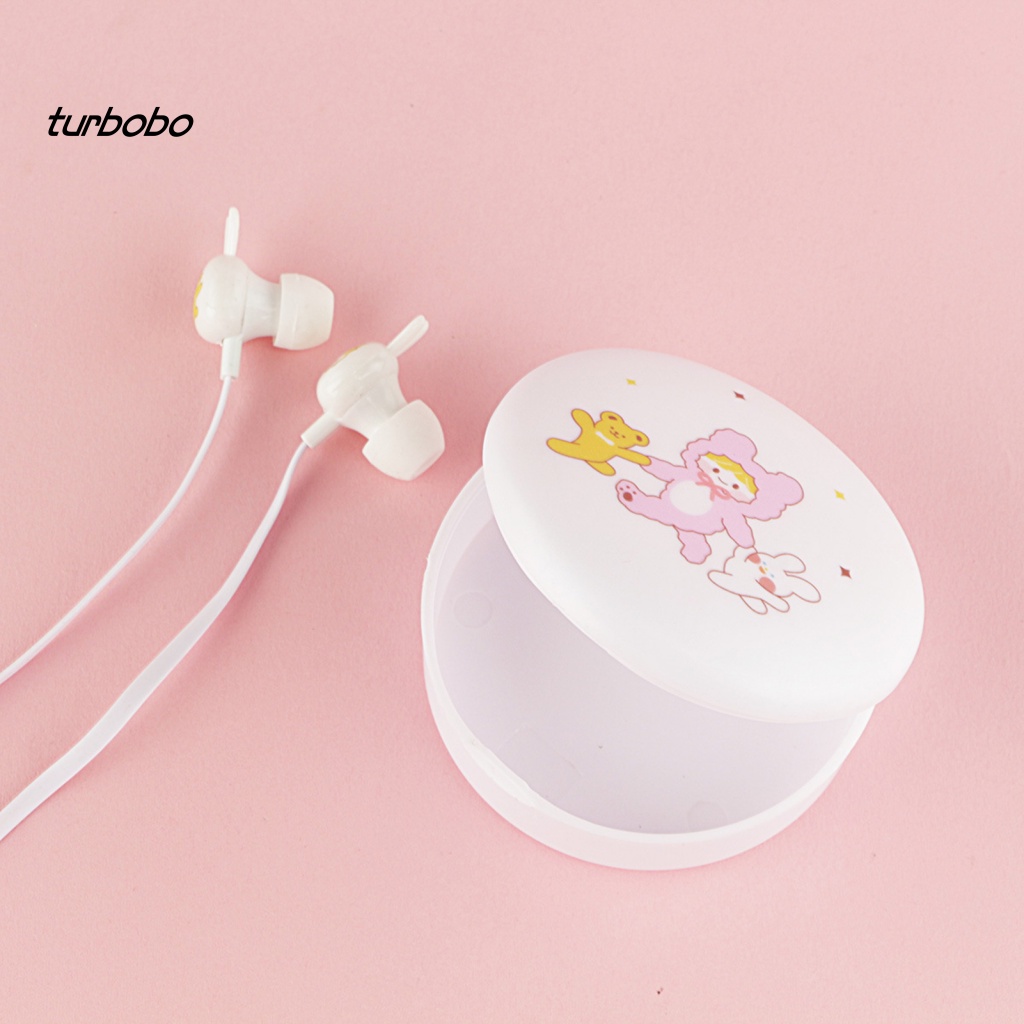 Tai Nghe Có Dây HD-compatible Calling Kèm Hộp Đựng Hình Thỏ Hoạt Hình 3.5mm