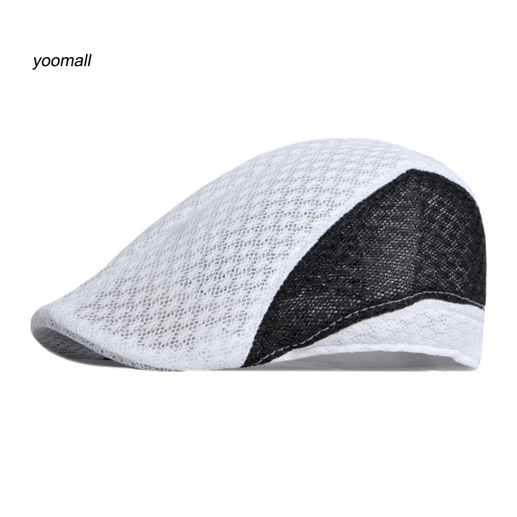 Mũ Beret Chống Nắng Mềm Mỏng Thoáng Khí Phối Màu Tương Phản Có Thể Giặt Cho Nam