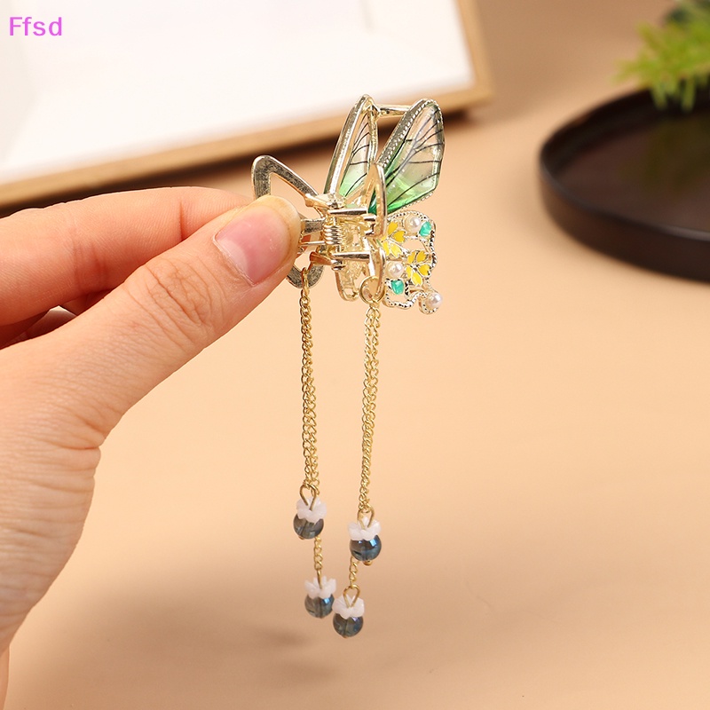 {Ffsd} Kẹp Tóc Cá Mập / Bướm Pha Lê Lấp Lánh Chất Lượng Cao Cho Nữ * Bán Chạy