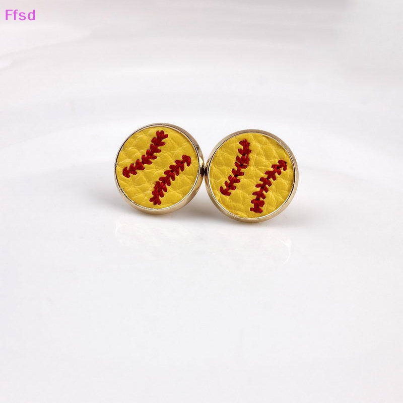 {Ffsd} Hàng Mới Về Khuyên Tai Thể Thao Tròn Mini Bằng Da Thêu Trang Sức Cho Nữ * Bán Chạy