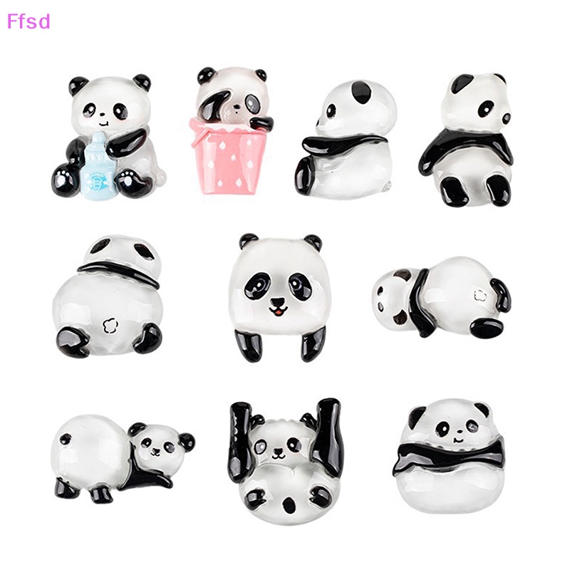 {Ffsd} Set 5 Phụ Kiện Làm Trang Sức Thời Trang Hình Gấu Trúc / Chữ Ch DIY