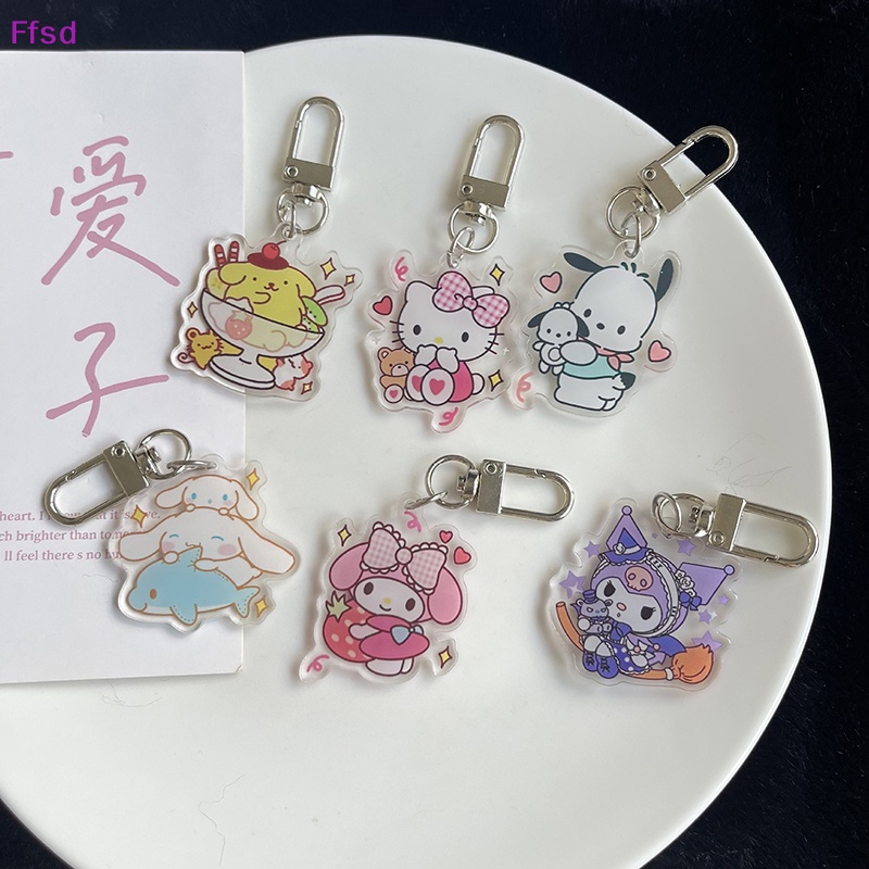 {Ffsd} Móc Chìa Khóa Bằng Acrylic Hình Hoạt Hình Sanrioed Kitty Melody Kuromi Cinnamoroll Dễ Thương Trang Trí Xe Hơi Đồ Chơi Trẻ Em * Hàng Bán Chạy