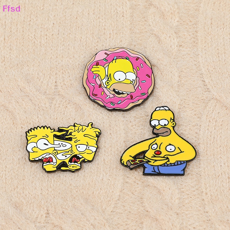 {Ffsd} Ghim Cài Áo Họa Tiết Hoạt Hình Disney Comedy TV The Simpsons Tráng Men Dễ Thương Vui Nhộn Phụ Kiện Trang Sức Cho Nữ * Bán Chạy