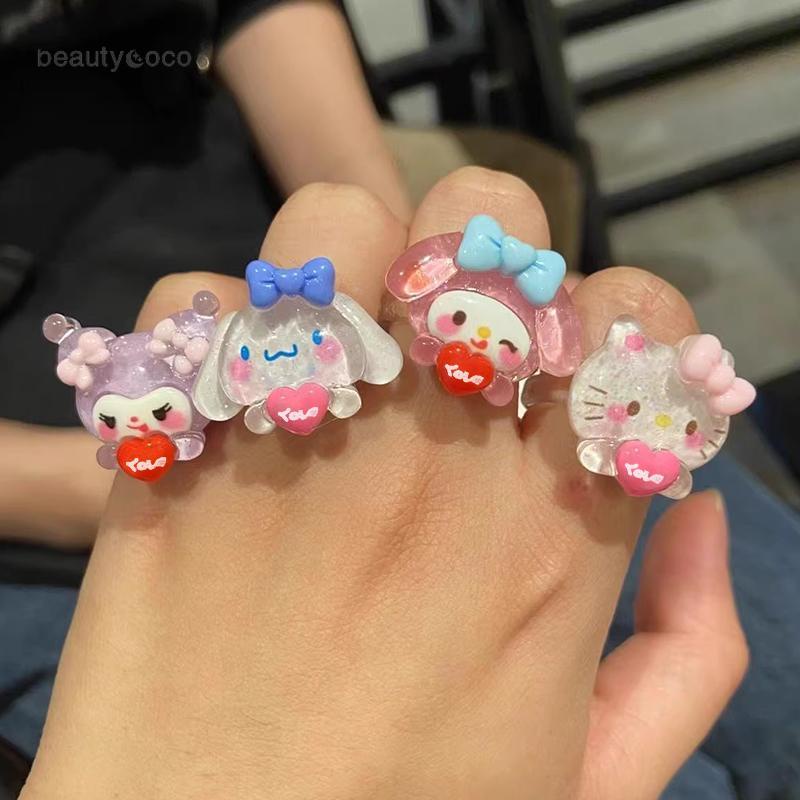 beautycoco🍊Nhẫn Đôi Hình Mèo Kuromi Melody Nhật Bản Dễ Thương