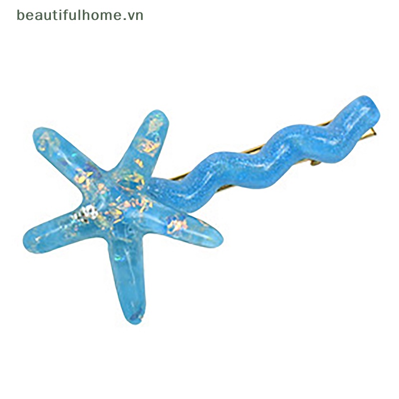 [beautifulhome] Kẹp Tóc Mái Mái Lượn Sóng Hình Sao Biển Màu Vàng Cá Tính Dễ Phối Đồ [beauty]