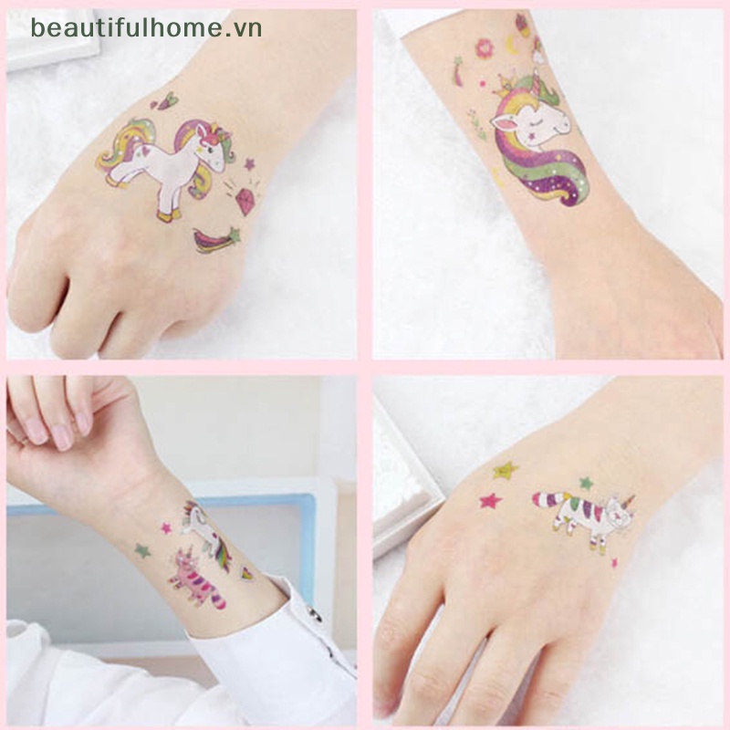 1 Tấm Hình Xăm Dán Tạm Thời Hình Động Vật Dễ Thương Chống Nước Cho Trẻ Em