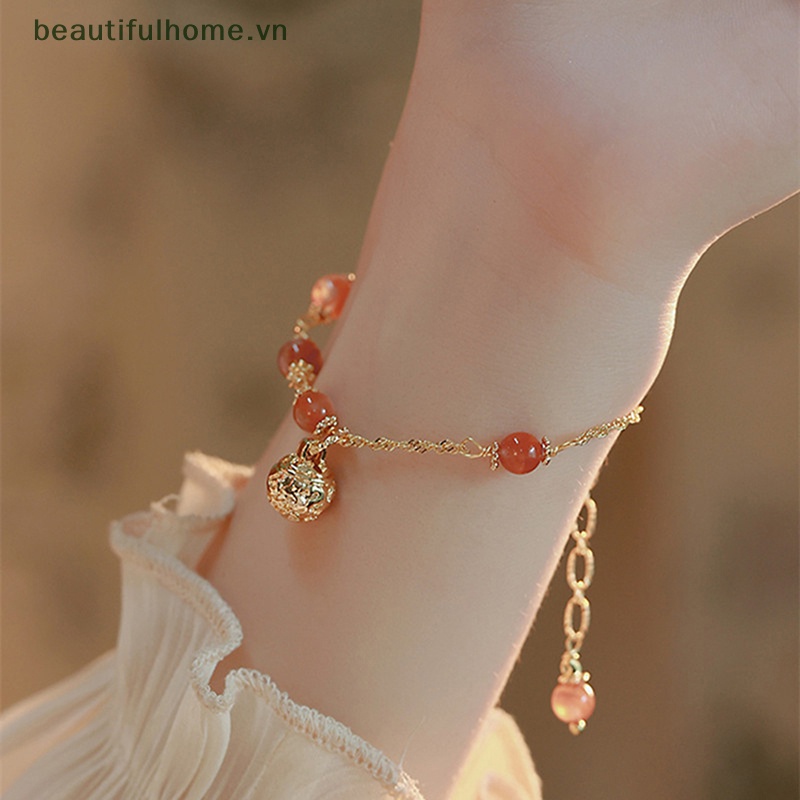 [beautifulhome] Vòng Đeo Tay May Mắn Kết Hạt Trang Sức Cổ Điển Thanh Lịch Thích Hợp Làm Quà Tặng Cho Nữ [beauty]