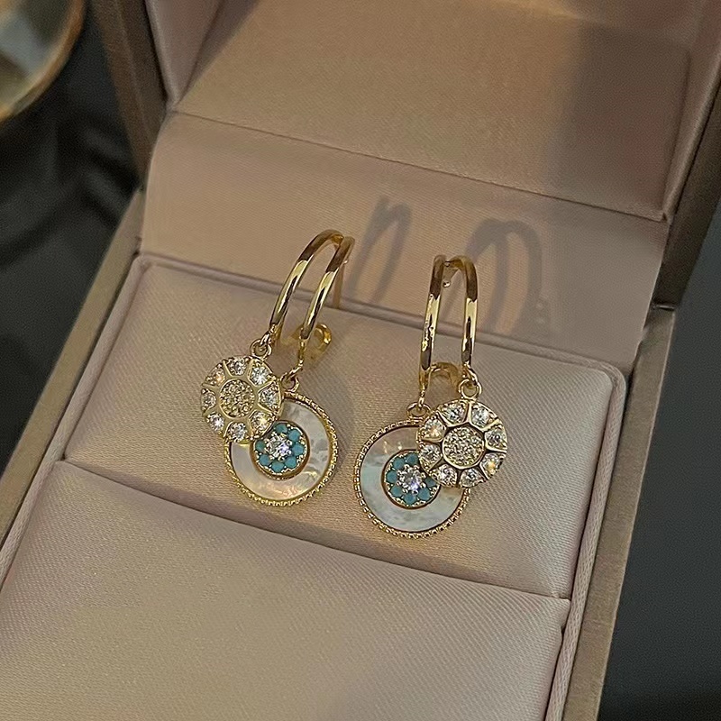 Khuyên Tai Hình Tròn Đôi Bằng Bạc sterling 925 Độc Đáo Thời Trang Mới 2023