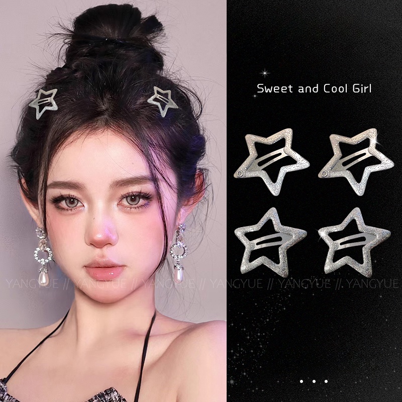 Bộ 6 Kẹp Tóc Hình Ngôi Sao Năm Cánh Phong Cách Mới Y2k