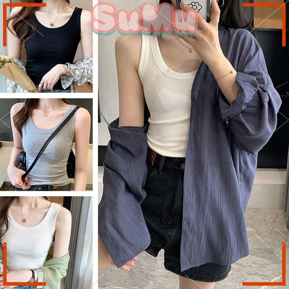 Áo Thun Sát Nách Cổ Tròn Quyến Rũ Thời Trang Cho Nữ