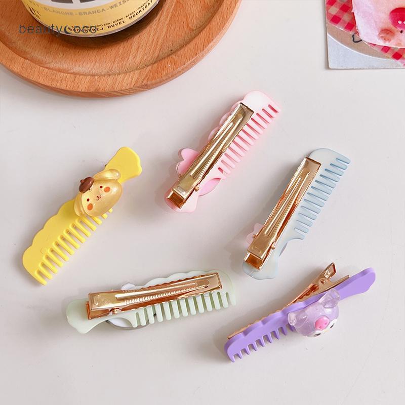 Beautycoco🍊Kẹp tóc hình chiếc lược màu sắc ngọt ngào dễ thương phong cách Hàn Quốc dành cho nữ