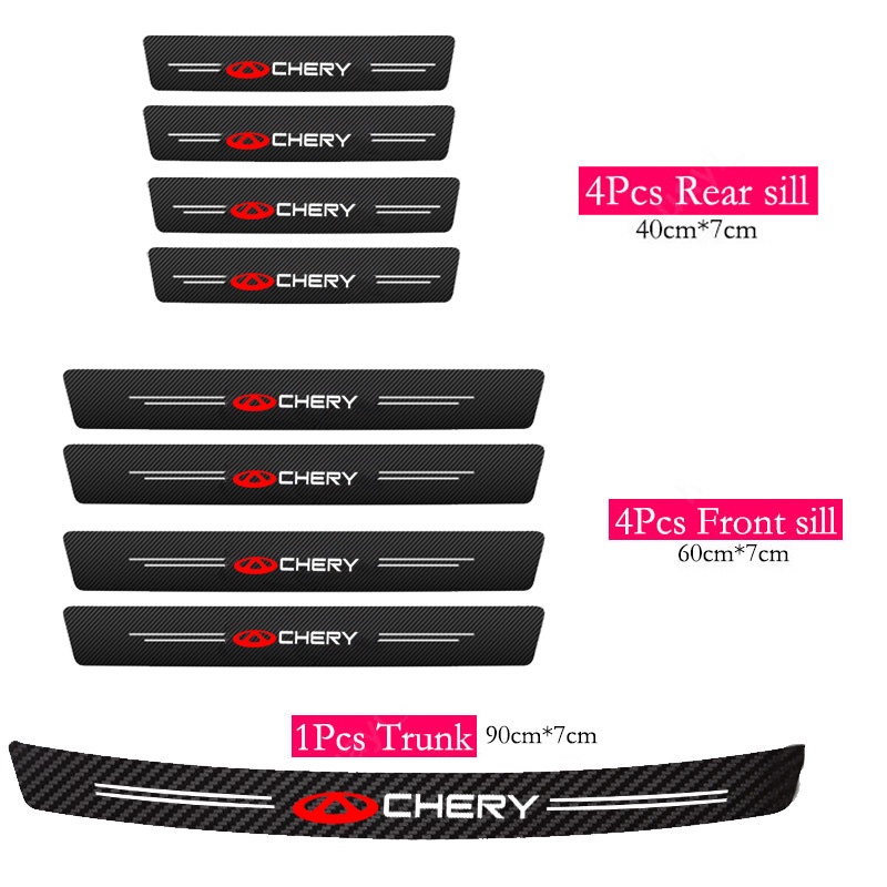 QQ Miếng Dán Cửa Xe Hơi Bằng Da Sợi Carbon Chống Trầy Cho Chery Omoda5 Tiggo 4 8 7 5x iCar9