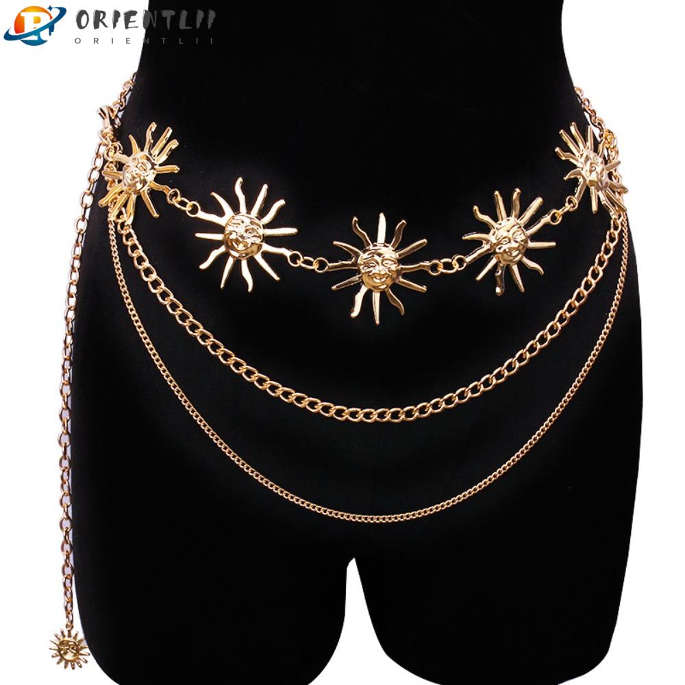 Dây Thắt Lưng Da Pu Khóa Kim Loại Hình Mặt Trời Thời Trang