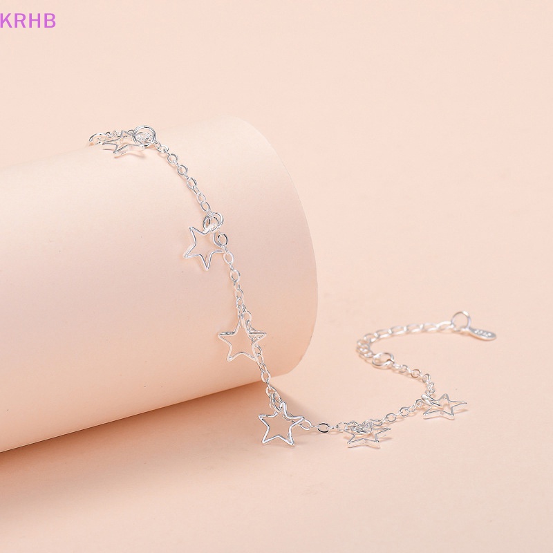 Vòng Tay Mạ Bạc Hình Ngôi Sao Năm Cánh Thời Trang Cho Nữ Mới